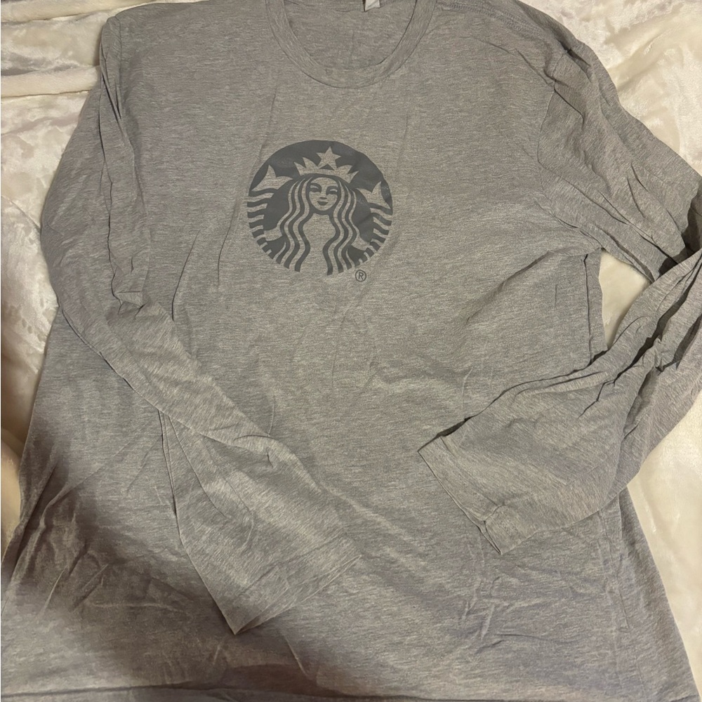 Starbucks Gray Long Sleeve Shirt x 2